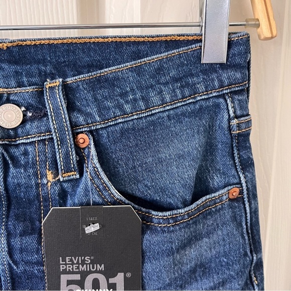 LEVIS 501 Dark Wash High Rise Skinny Jeans - Picture 8 of 12